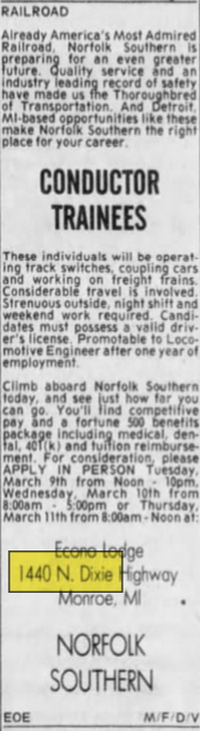 Howard Johnsons Motor Lodge (Econo Lodge, Economy Inn, Days Inn) - Mar 07 1999 Article (newer photo)